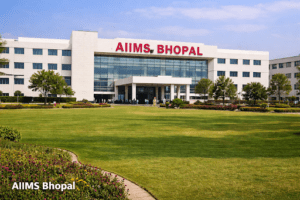 The third image shows AIIMS Bhopal, located in the Saket Nagar suburb of Bhopal, Madhya Pradesh.

Establishment: It was established in 2012 as a public medical research university.

Infrastructure: The campus spans approximately 143 to 154 acres and includes a large hospital complex, medical and nursing colleges, and a distinct L-shaped residential zone.

Medical Capacity: It operates as a multi-super specialty tertiary care hospital with approximately 1,250 beds, including 150 ICU beds.

Academic Excellence: In 2025, the institute secured the 25th rank in the Medical category by the NIRF, rising from 31st place in the previous year.

Digital Services: The 'AIIMS Swasthya' mobile app provides patients with facilities like ABHA ID creation, online appointment booking, and access to digital prescriptions.