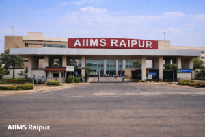 The fourth image features the entrance gate of AIIMS Raipur, located in the capital of Chhattisgarh.

Establishment: It became operational in 2012 following the AIIMS (Amendment) Act.

Capacity: The hospital is a tertiary care center with over 960 to 1,050 beds, including dedicated ICU and trauma units.

Infrastructure: The campus covers approximately 103 acres, split between a hospital/college complex (63.85 acres) and a residential complex in Kabir Nagar.

Academic Excellence: In 2025, it achieved the 31st rank in the Medical category by NIRF, showing significant improvement from its 38th rank in 2024.

Medical Services: It offers 45+ specialties and features 41 operation theatres.