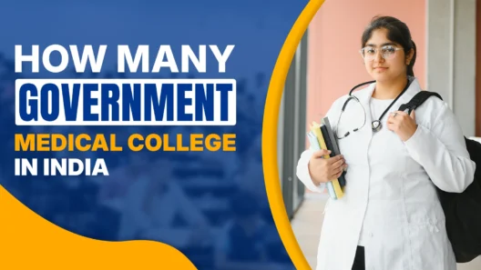 How many government medical colleges in India - NEET aspirant female medical student wearing white lab coat and stethoscope, representing MBBS admission in government medical colleges