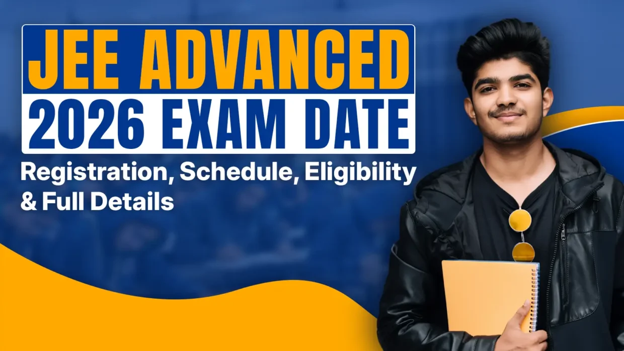 The JEE Advanced 2026 exam, organized by IIT Roorkee, is scheduled for Sunday, May 17, 2026. It will be a computer-based test with two compulsory papers: Paper 1 from 9:00 AM to 12:00 PM IST and Paper 2 from 2:30 PM to 5:30 PM IST. Registration for Indian nationals (including OCI/PIO candidates) opens on April 23, 2026, and closes on May 2, 2026, while foreign nationals can start earlier from April 6, 2026. Eligibility requires ranking among the top 2,50,000 in JEE Main 2026, being born on or after October 1, 2001 (with relaxations for SC/ST/PwD), satisfying the number of attempts and Class XII criteria as per the official brochure on jeeadv.ac.in, and meeting performance thresholds in qualifying exams. Full details, including the information brochure, syllabus, fees, and updates, are available on the official website jeeadv.ac.in.