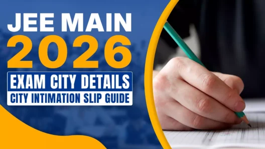 The image you've shared is a guide for the JEE Main 2026 City Intimation Slip. This document is a precursor to the actual admit card and is designed to help students make travel arrangements by revealing their assigned exam city ahead of time.