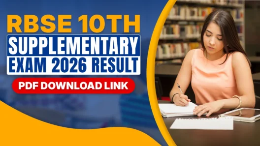 The RBSE 10th Supplementary (Compartment) Exam Result 2026 has not been declared yet, as the main Class 10 board exams took place in February 2026, with results expected around May 2026. The supplementary exams are tentatively scheduled for August 2026, and the results are typically announced in September 2026 on the official websites rajeduboard.rajasthan.gov.in or rajresults.nic.in. Students can check their individual results online by entering their roll number (no advance PDF download or merit list is usually available; it's result-checking only via the portal once live). For the most accurate and latest updates, regularly visit the official Rajasthan Board site, as no result link is active as of early March 2026—best of luck with your preparation and results!